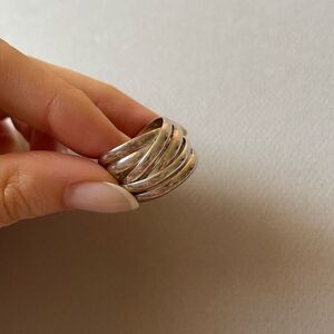 Silver Multi-Band Woven Ring M377